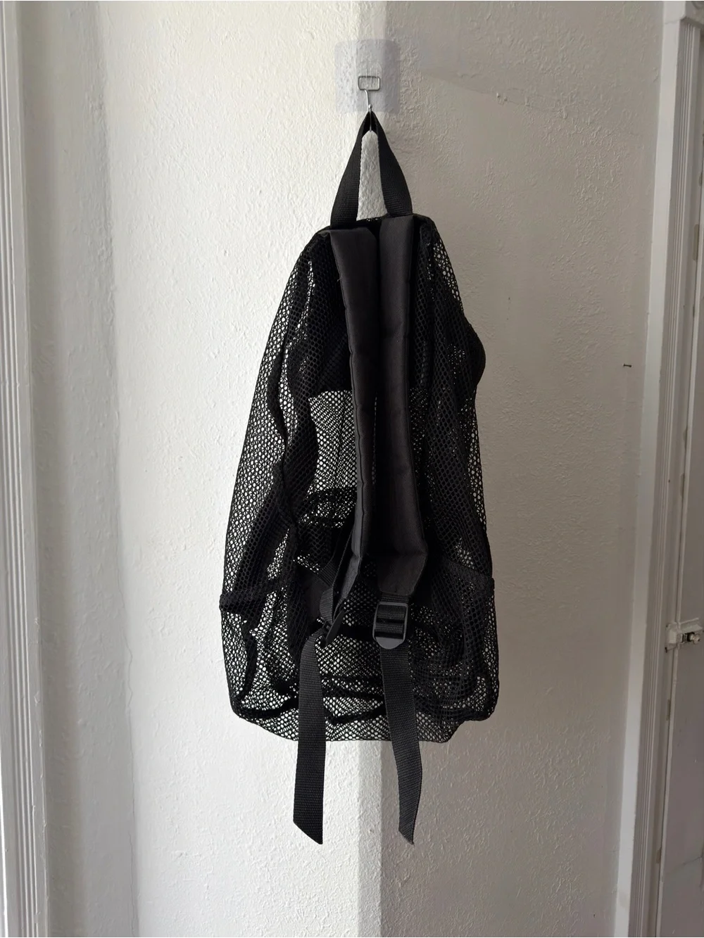 Vintage 00s Coronado black mesh see thru backpack 5x11x17”